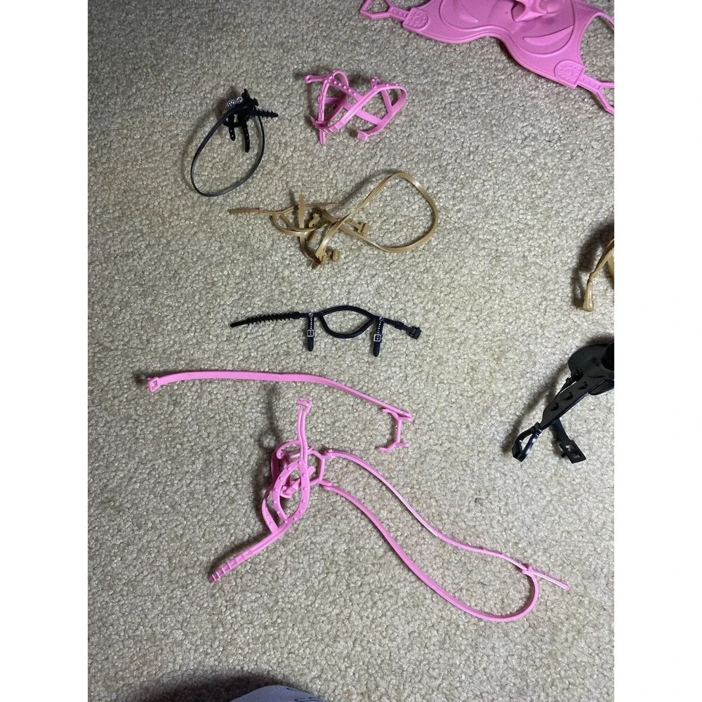 Lot Vintage Toy Horse Tack - Mixed Brands Saddles, Bridles, Reins & Bits